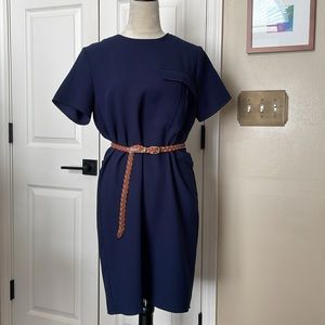 😀 Free w/ Purchase Alison Andrews Navy Blue Shift Dress Medium